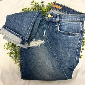 Joe's Jeans High-Rise Cigarette Ankle Distress Knee